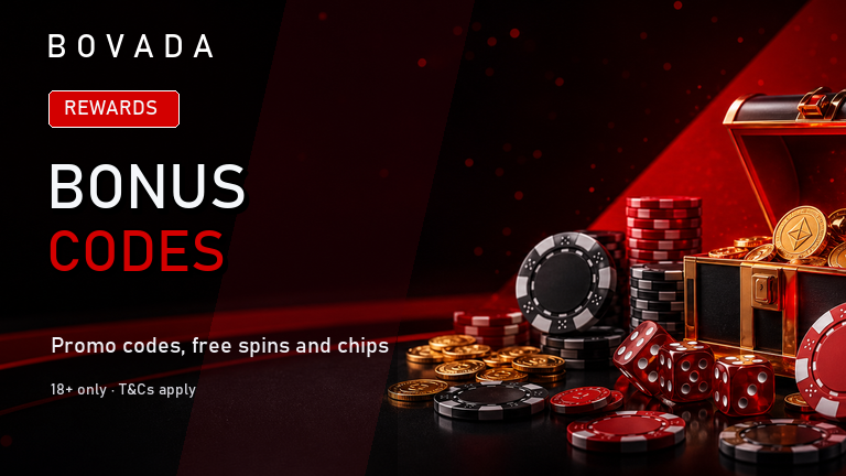 Bovada red promo code scene with chips and free spins energy